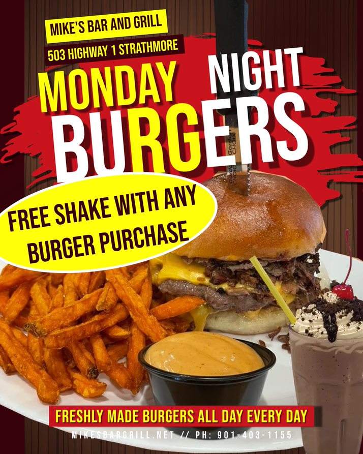 Burger Combo Meal Poster 2 Mike's Bar & Grill Saturday Special