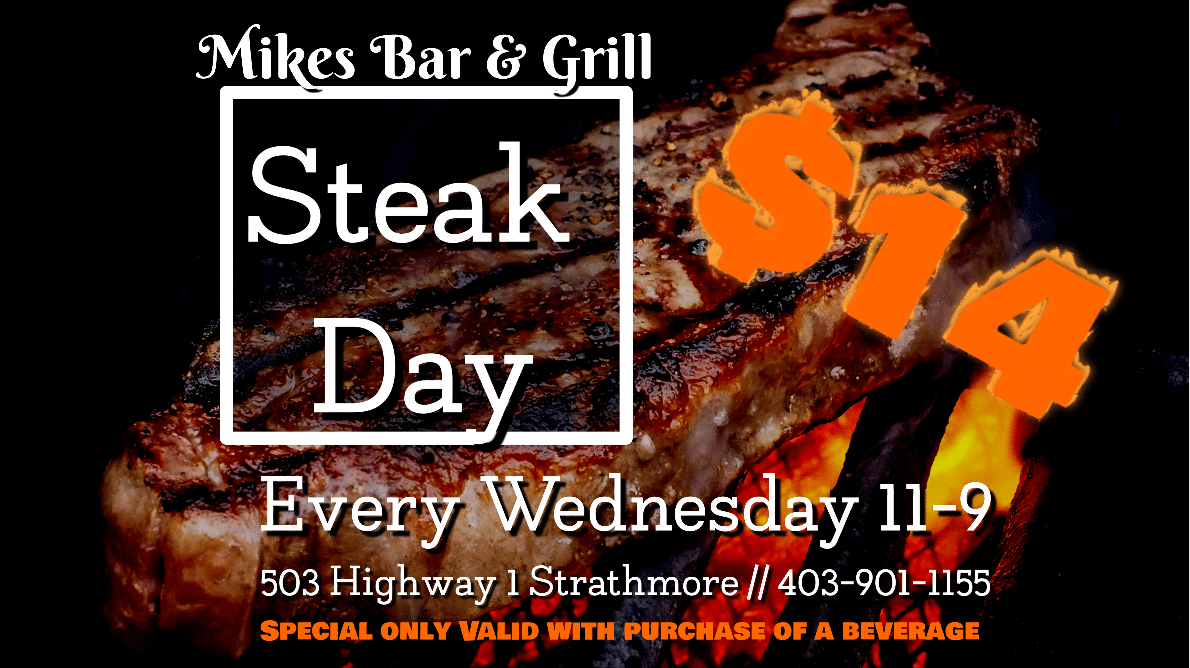 Steak Special 2 1-1 Mike's Bar & Grill Saturday Special